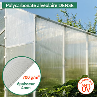 Serre polycarbonate avec panneaux polycarbonate alvéolaire 4mm