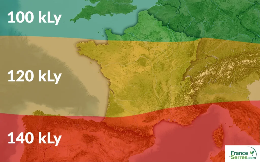 Irradiation UV en france selon la région