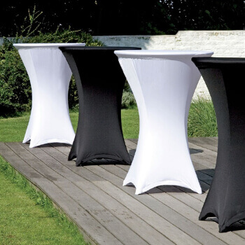 Notre housse tubulaire pour mange-debout est en tissu élastique extensible permettant une mise en place simple et rapide Notre housse tubulaire pour mange-debout est en tissu élastique extensible permettant une mise en place simple et rapide