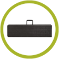 Encombrement minimal grâce au pliage valise de nos bancs pliants Encombrement minimal grâce au pliage valise de nos bancs pliants