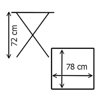 Dimensions de notre table carrée noire pliante de 78cm en Polyéthylène de Haute Densité (HDPE) conçue pour un usage intensif Dimensions de notre table carrée noire pliante de 78cm en Polyéthylène de Haute Densité (HDPE) conçue pour un usage intensif