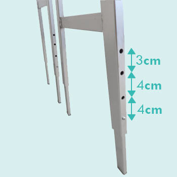 3 positions pour le réglage de la table 3 positions possibles pour le réglage de la table