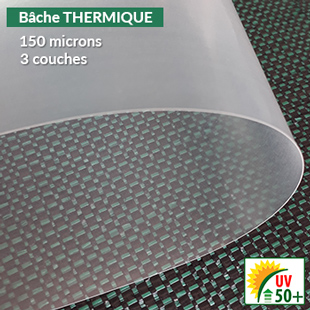 Bâche thermique de remplacement 150 microns pour serre à 2 portes