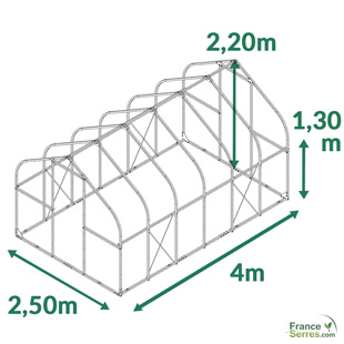 serre polycarbonate premium d'environ 10m2