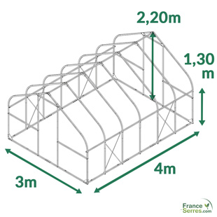 serre polycarbonate premium d'environ 12m2