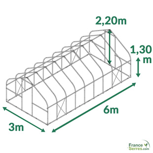 serre polycarbonate premium d'environ 18m2