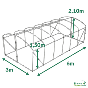 serre tunnel d'environ 18m2
