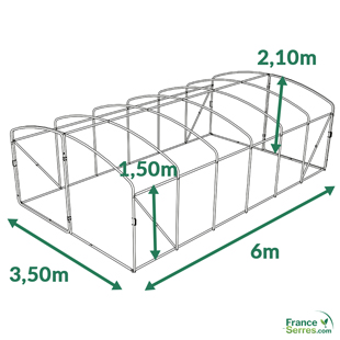 serre tunnel d'environ 21m2