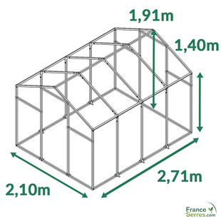 serre polycarbonate d'environ 12,7m2