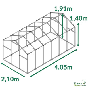 serre polycarbonate d'environ 8,50m2