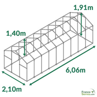 serre polycarbonate d'environ 12,7m2