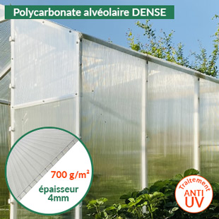 serre en polycarbonate alvéolaire dense