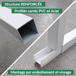 Serre polycarbonate à profilés carrés