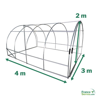 Bâche de rechange pour serre 4x3m blanche 12m²