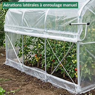 serre tunnel avec d&eacute;bord de b&acirc;che &agrave; enterrer