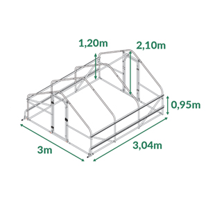serre tunnel chapelle d'environ 9m2