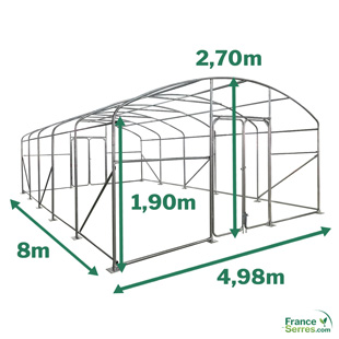serre tunnel professionnelle d'environ 40m2