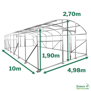serre tunnel professionnelle agricole d'environ 50m2