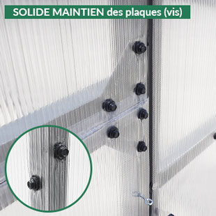 maintien des plaques polycarbonate par vis