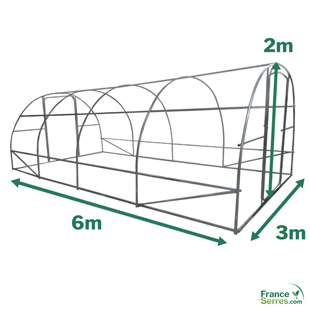 serre tunnel horticole d'environ 18m2