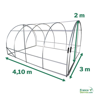 Bâche pour serre tunnel  SERBTU25-12_TR de 12m²