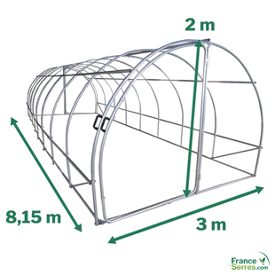 Bâche de serre tunnel  SERBTU32-24_TR de 24m²