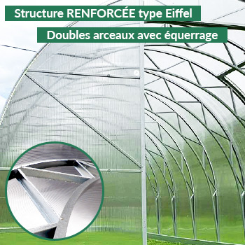 structure de serre polycarbonate renforcée