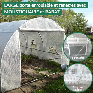 Serre de jardin tunnel 3 m x 4 m (12m2) Tubes Ø32 mm Acier galvanisé Bâche  Polyane®200 g/m2