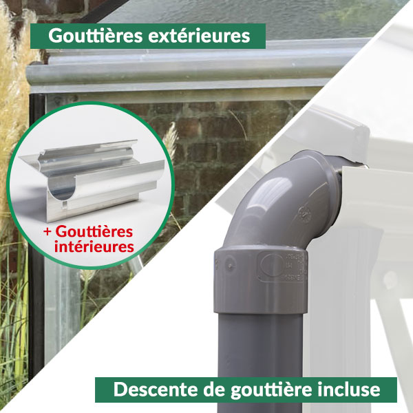 Gouttières extérieures et intérieurs avec descente de gouttière inclus