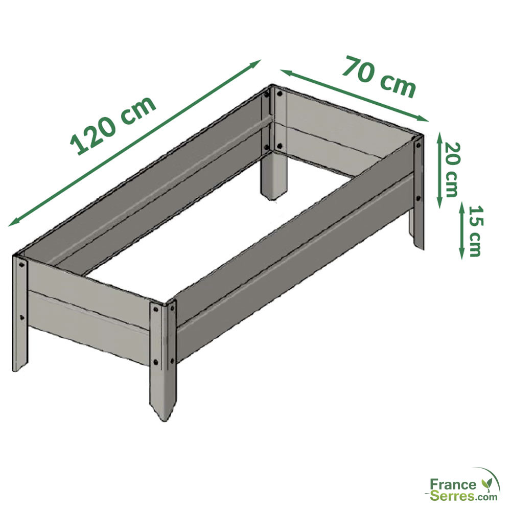 Dimensions de la jardinière sans fond taille s