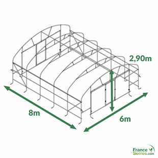 serre professionnelle &agrave; a&eacute;rations lat&eacute;rales 60m&sup2;