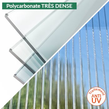 polycarbonate alvéolaire 6mm et monolithique 4mm