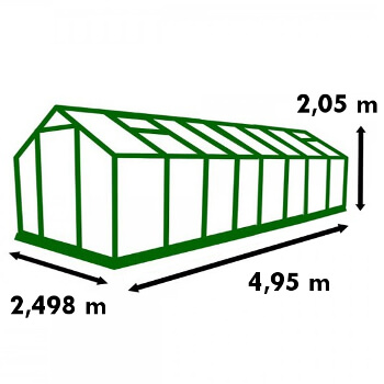 Dimensions de la serre de jardin Polycarbonate 12,40m² Dimensions de la serre de jardin Polycarbonate 12,40m²