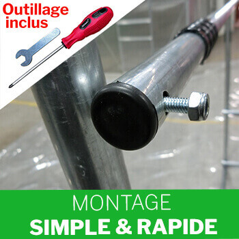Tous les outils nécessaires sont fournis pour un montage SIMPLE ET RAPIDE Tous les outils nécessaires sont fournis pour un montage SIMPLE ET RAPIDE