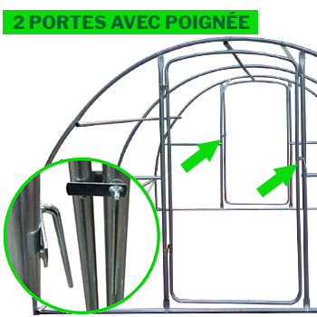 2 portes sur chanières avec une grande poignée 2 portes sur chanières avec une grande poignée