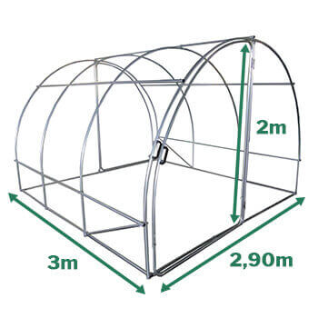 taille de la serre potagère 9m2 dimension de la serre tunnel 9m2