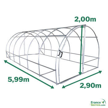 taille de la serre potagère 18m2 dimension de la serre tunnel 18m2