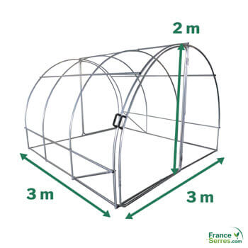 taille de la serre potagère 9m2 dimension de la serre tunnel 9m2