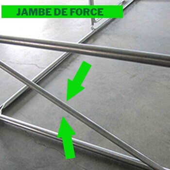 barres de renfort Barres anti-tempetes à chaque angle de la serre tunnel